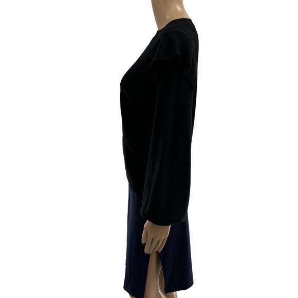 Marie Oliver Remi Black Puff Sleeve Popover Pullover Sweater - Picture 9 of 12